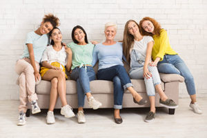 therapy group relaxes during women's residential heroin rehab programs